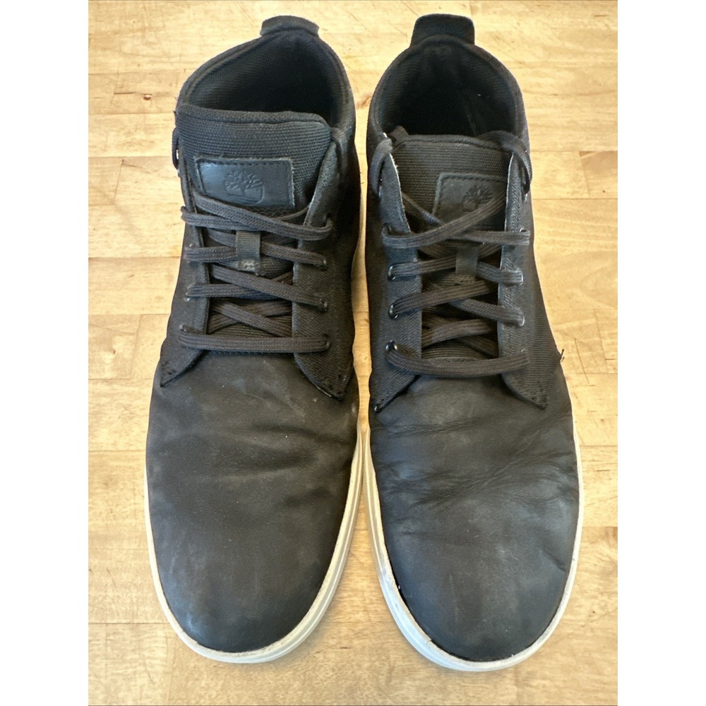 Timberland Mens Davis Square Chukka Black Nubuck Shoes Sneakers‎ Size 10 US